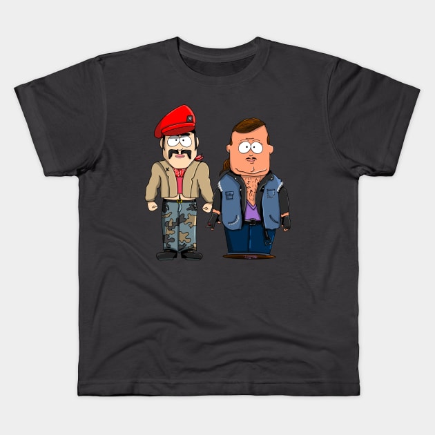 Big Gay Bulk and Mr Skull Kids T-Shirt by freezethecomedian